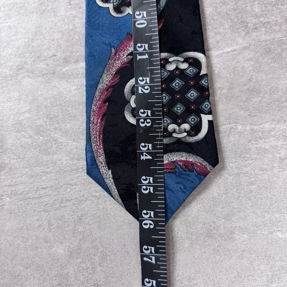 Vintage 1980s Italian All Silk Hand Made Mens Tie Made USA RARE - Picture 7 of 8